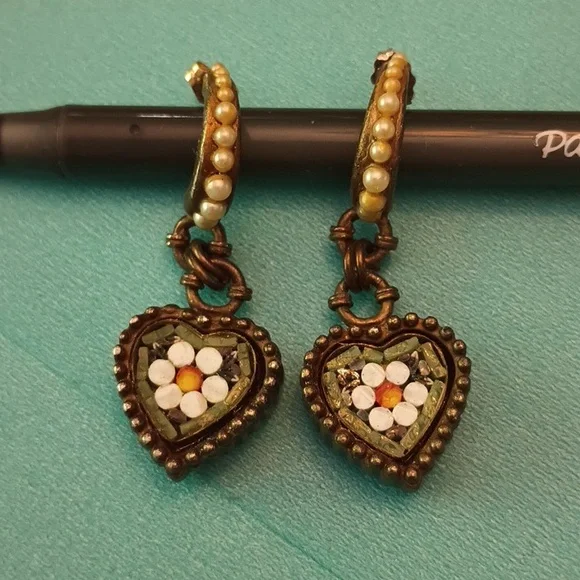 Roxanne Assoulin Vintage Glass  Micro Mosaic Pierced Earrings - Picture 4 of 8